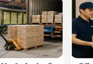 Xử lý kho, pallet và xe tải trong quy trình vận chuyển logistics